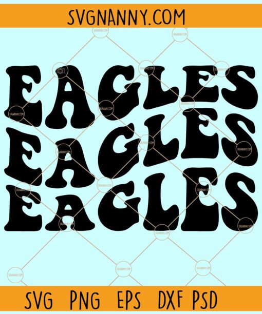 Eagles Wavy letters SVG Eagles stacked svg, Eagles svg, Football svg