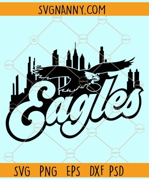 Eagles skyline SVG, Eagles Skyline Philadelphia Football Mascot Svg, Philadelphia Football PNG