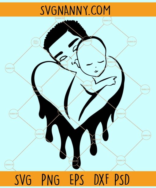 Father and son drip SVG, Love heart design svg, Father and son SVG,Father and son Silhouette svg