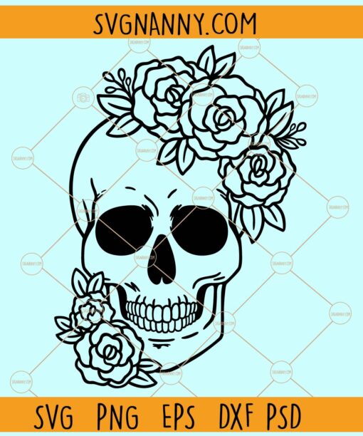 Floral skull svg, Floral Skull clipart svg, Flower Skull Svg, Flower Skull Clip Art svg