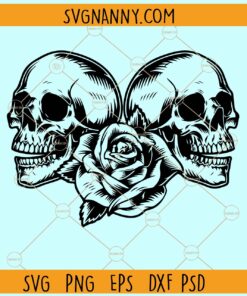 Floral Skulls svg, Flower Skulls silhouette svg, Halloween svg, Svg, Flower Skull Clip Art svg