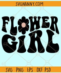 Flower girl wavy letters svg, Retro flower girl svg, Flower Girl svg, Wedding svg