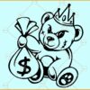 Gangster Bear SVG, Gangster Teddy Money Svg File, Teddy Bear SVG, Bear SVG, Gangster Svg