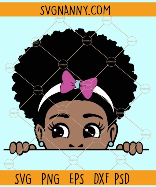 Girl peekaboo svg, Peeking Afro Girl SVG, Peekaboo Girl Svg, Afro Girl Svg, Black Girl Svg