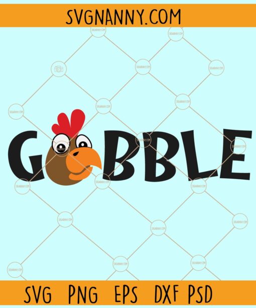 Gobble turkey face SVG, Gobble svg, turkey SVG, Thanksgiving Turkey svg