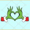 Grinch hand heart SVG, Grinchmas svg, Heart svg, Kids Christmas svg