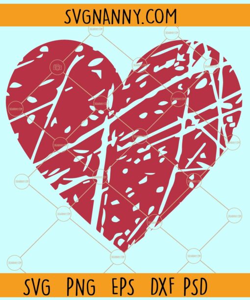 Grunge Heart SVG, Distressed Grunge Heart SVG, Heart Svg, Valentines Day Svg