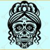 Halloween Celestial woman skull svg, Sugar Skull svg, La Muerta Clipart svg