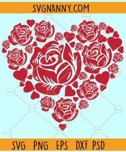 Heart of Roses SVG, Rose Heart SVG, Rose Heart png, Heart SVG, flower heart svg