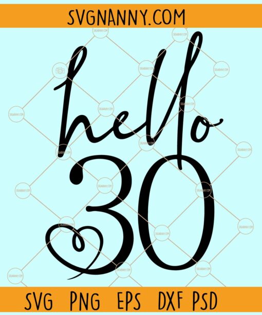 Hello Thirty Birthday SVG, 30th Birthday SVG, Chapter 30 svg, birthday svg