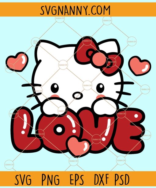 Hello Valentine Kitty SVG ,Valentine’s day svg, Funny Valentines svg, Valentines svg