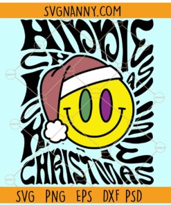 Hippie Christmas smiley svg, Retro Christmas svg, Christmas smiley svg, Merry Christmas svg