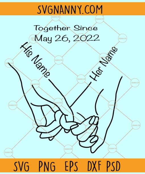 Holding hands SVG, Valentine matching shirt SVG, Pinky promise SVG, Couple Svg