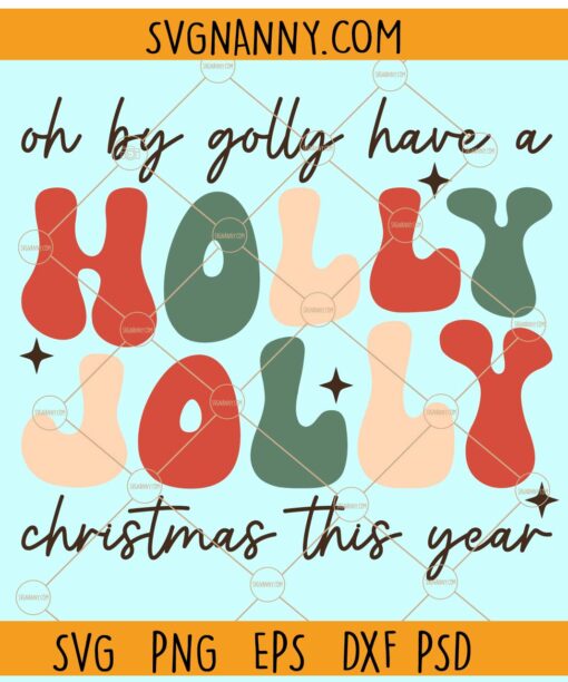 Holly Jolly retro Christmas svg, Christmas sign svg, Christmas svg file, Christmas svg