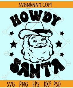 Howdy Santa SVG, Cowboy Santa Svg, Santa face svg, Santa svg, Christmas Santa Svg