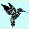 Hummingbird Mandala SVG, Hummingbird Zentangle SVG, Hummingbird Mandala Clipart SVG