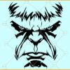 Incredible Hulk face svg, Hulk svg, Hulk face svg, Angry Hulk svg, Incredible Hulk svg