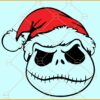 Jack Skellington with Santa hat SVG