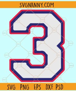 Jersy number 3 svg, Jersey numbers SVG, Sports svg, Team svg, Team name svg