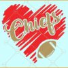 KC Chiefs Heart SVG, KC Chiefs Heart Design svg, KC Chiefs Mascot Svg