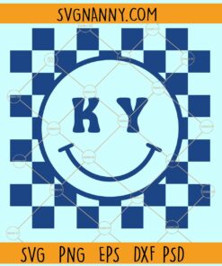 Kentucky Checkered Smiley SVG, Kentucky Mascot Svg, School Spirit svg, Football svg