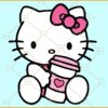 Kitty Starbucks Coffee SVG, Kawaii Kitty with starbucks mug Svg, Kitty Svg