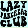 Lazy Pancreas club SVG, Wavy  letters svg, Retro text svg, Pancreas Awareness Svg