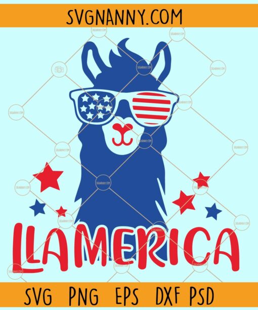Llama 4th of July SVG, Llamerica SVG, 4th of July llama SVG, Patriotic llama SVG