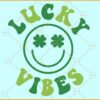 Lucky Vibes smiley SVG, St Patrick's Day svg, Lucky Vibes svg, St. Patrick's Day SVG