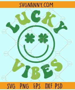 Lucky Vibes smiley SVG, St Patrick's Day svg, Lucky Vibes svg, St. Patrick's Day SVG