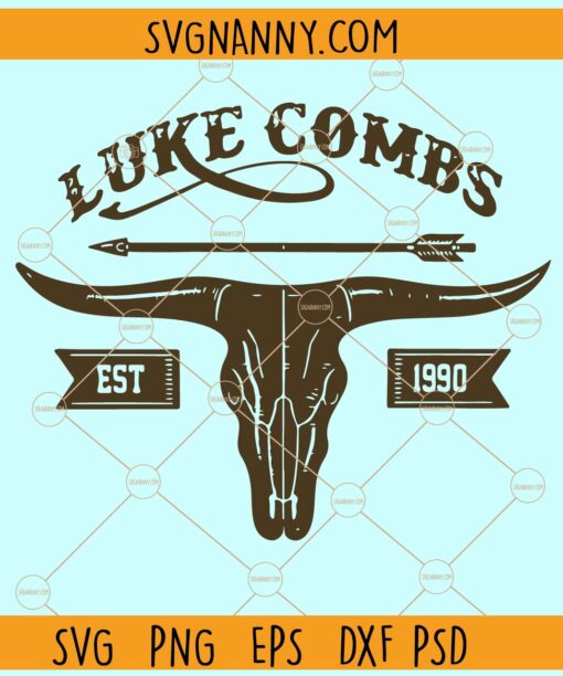 Luke Combs bull SVG, Luke Combs Western Clipart svg, Country Music svg, Combs BullSkull  svg