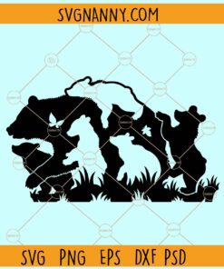 Mama bear 5 cubs SVG, Mothers Day SVG, mama bear and cubs svg, Bear Svg