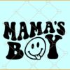 Mama's Boys SVG, Retro smiley svg, Wavy text svg, Valentine's Day SVG