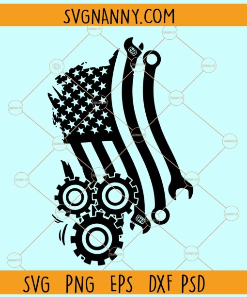 Mechanic American flag SVG, US Mechanic Logo Svg, Handyman svg, mechanic svg
