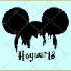 Mickey Head Hogwarts SVG, Hogwarts svg, mouse head svg, potter svg
