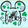 Mickey Mouse Lucky SVG, Lucky Svg, St Patricks day Svg, Mouse Castle Svg