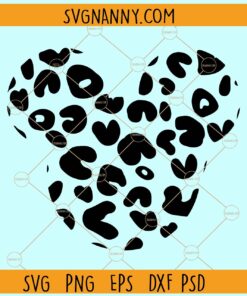 Mickey Mouse head cheetah print SVG, Mouse head SVG, Mickey svg, Mouse head leopard svg