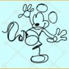Mickey Mouse line art SVG, Mickey Mouse With Lines SVG, Mouse SVG