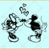 Mickey and Minnie sketch love SVG, Mickey and Minnie Kissing SVG, Valentine's Day SVG