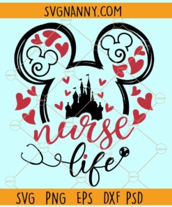 Mickey mouse nurse life SVG, Mouse ears Svg, Stethoscope Svg, Nurse icons Svg