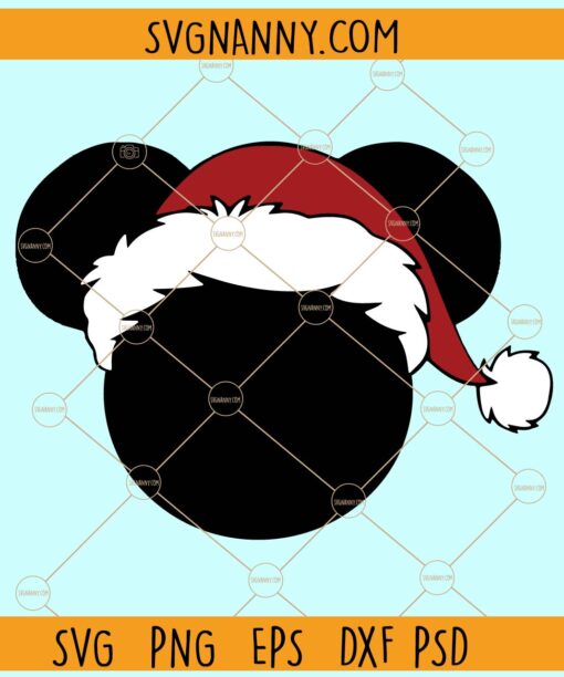 Mickey with santa hat svg, Mickey Christmas svg, Mickey svg file, Mickey svg, Disney svg