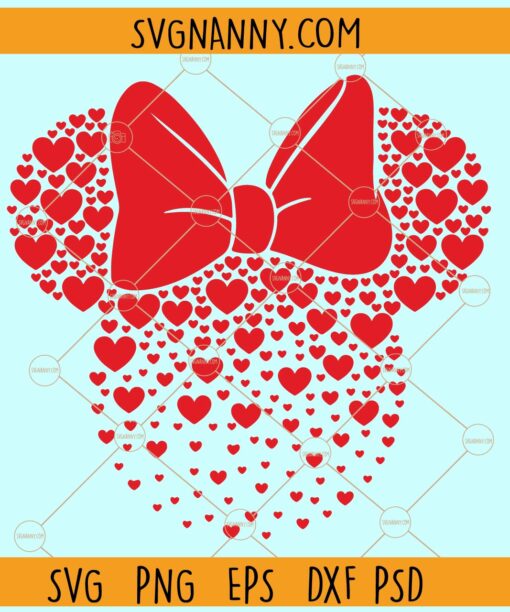 Minnie Hearts svg, Mouse Hearts svg, Mouse Valentine's day svg, Valentines svg
