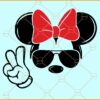 Minnie mouse peace sign svg, Minnie mouse with red bow svg, Mouse svg, Minnie svg