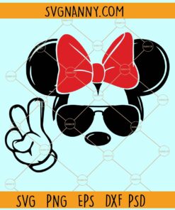 Minnie mouse peace sign svg, Minnie mouse with red bow svg, Mouse svg, Minnie svg