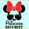 Minnie princess security SVG, Minnie mouse with bow svg, Princess Security SVG