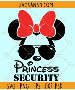 Minnie princess security SVG, Minnie mouse with bow svg, Princess Security SVG
