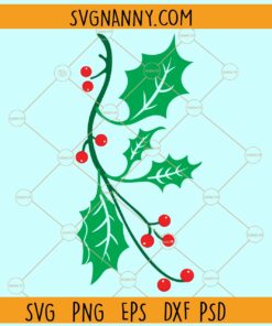 Mistletoe branch SVG, Holly berry svg, Mistletoe svg, Christmas sign svg, Christmas svg file