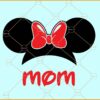 Mom mickey mouse with bow svg, Mickey mouse svg file, mickey mouse face svg