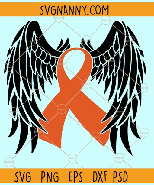 Multiple Sclerosis SVG, Orange Awareness Ribbon svg, Multiple Sclerosis Ribbon svg