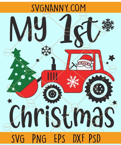 My 1st Christmas svg, Christmas truck svg, Christmas tree svg, Christmas sign svg